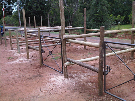 wWooden pole fencing